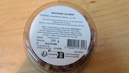 Halles du Nord. Arachides Sucrées 200g