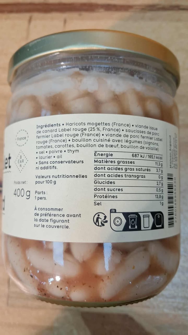 Halles du Nord Cassoulet au Canard.