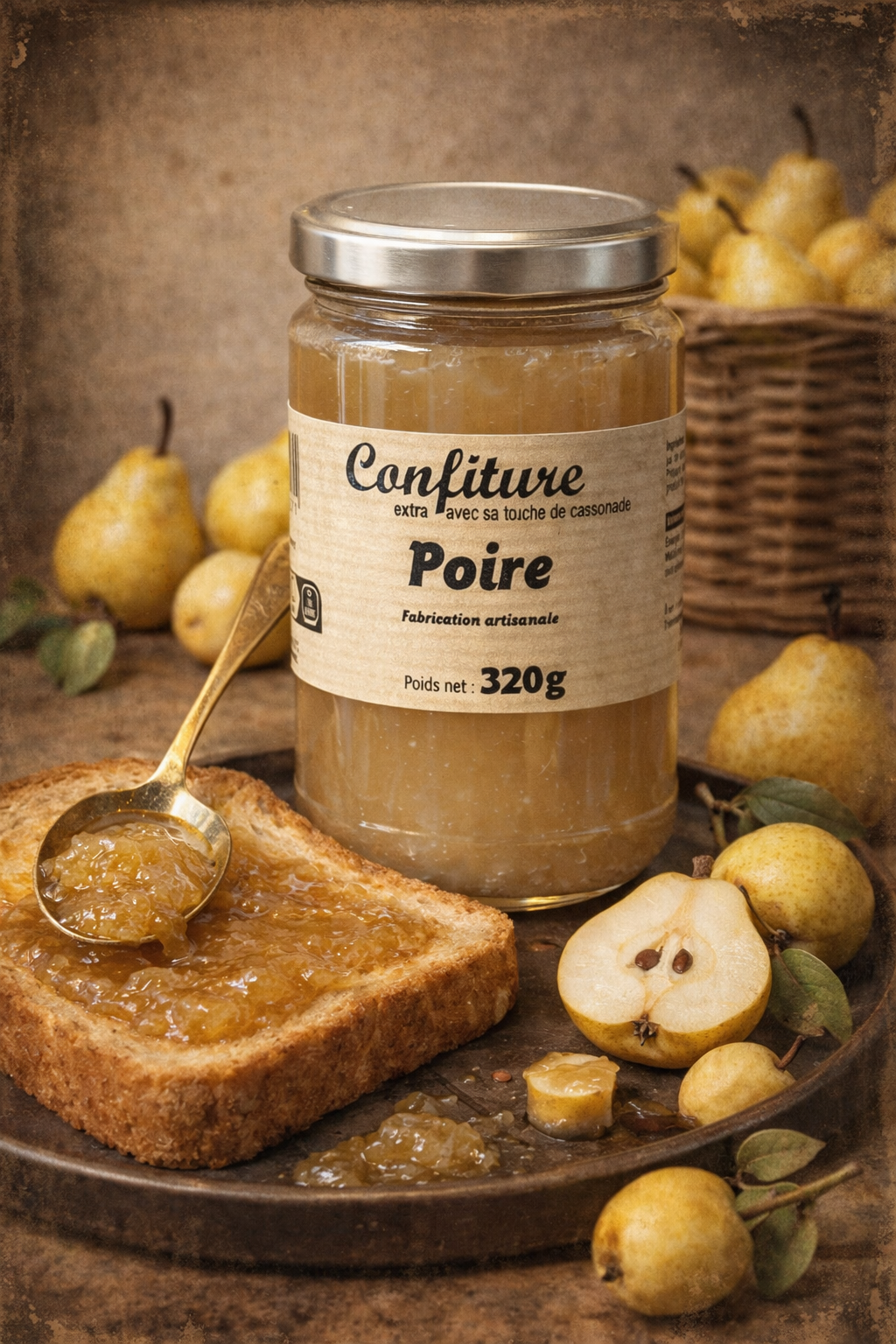 Halles du Nord Confiture extra Poire avec sa touche de cassonade..