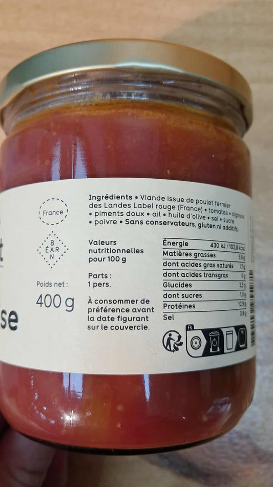 Halles du Nord. Poulet à la basquaise