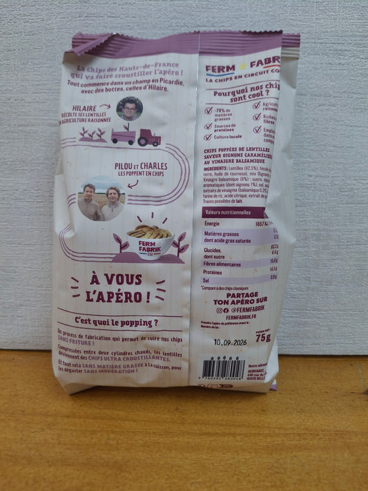 Chips de lentilles Oignon Caramélisés au Vinaigre Balsamique Ferm Fabrik