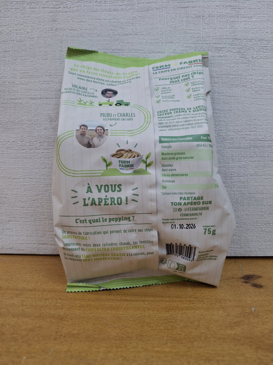 Chips de lentilles Crème et Oignons Ferm Fabrik