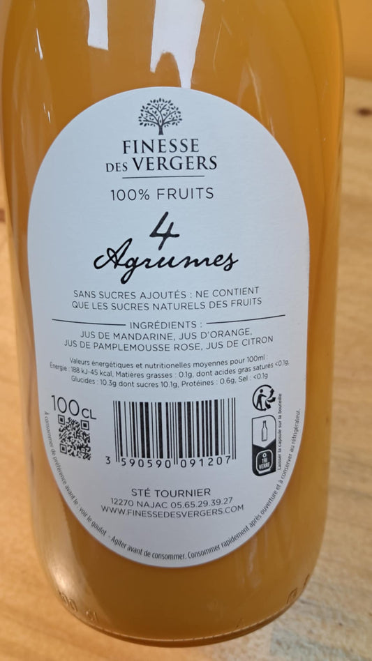 Pur Jus 4 Agrumes – 100 % pur jus – 1L