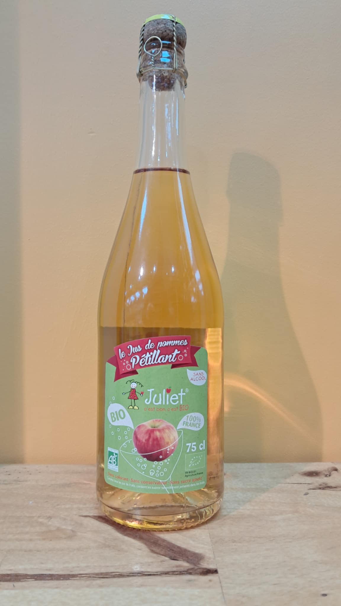 Jus de Pommes Pétillant Juliet BIO 75cl