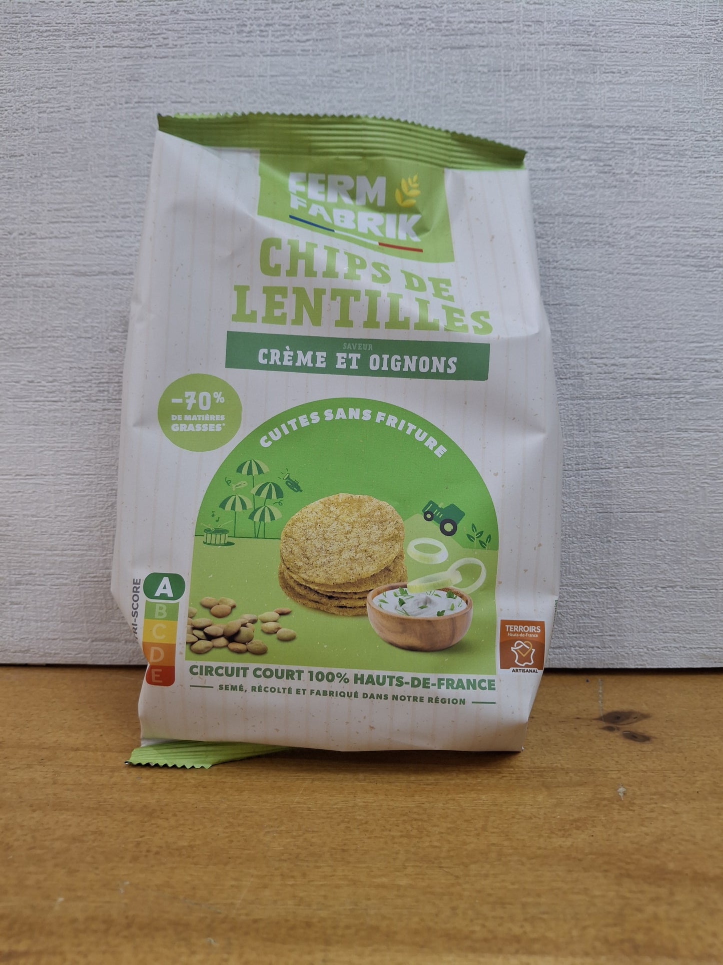 Chips de lentilles Crème et Oignons Ferm Fabrik