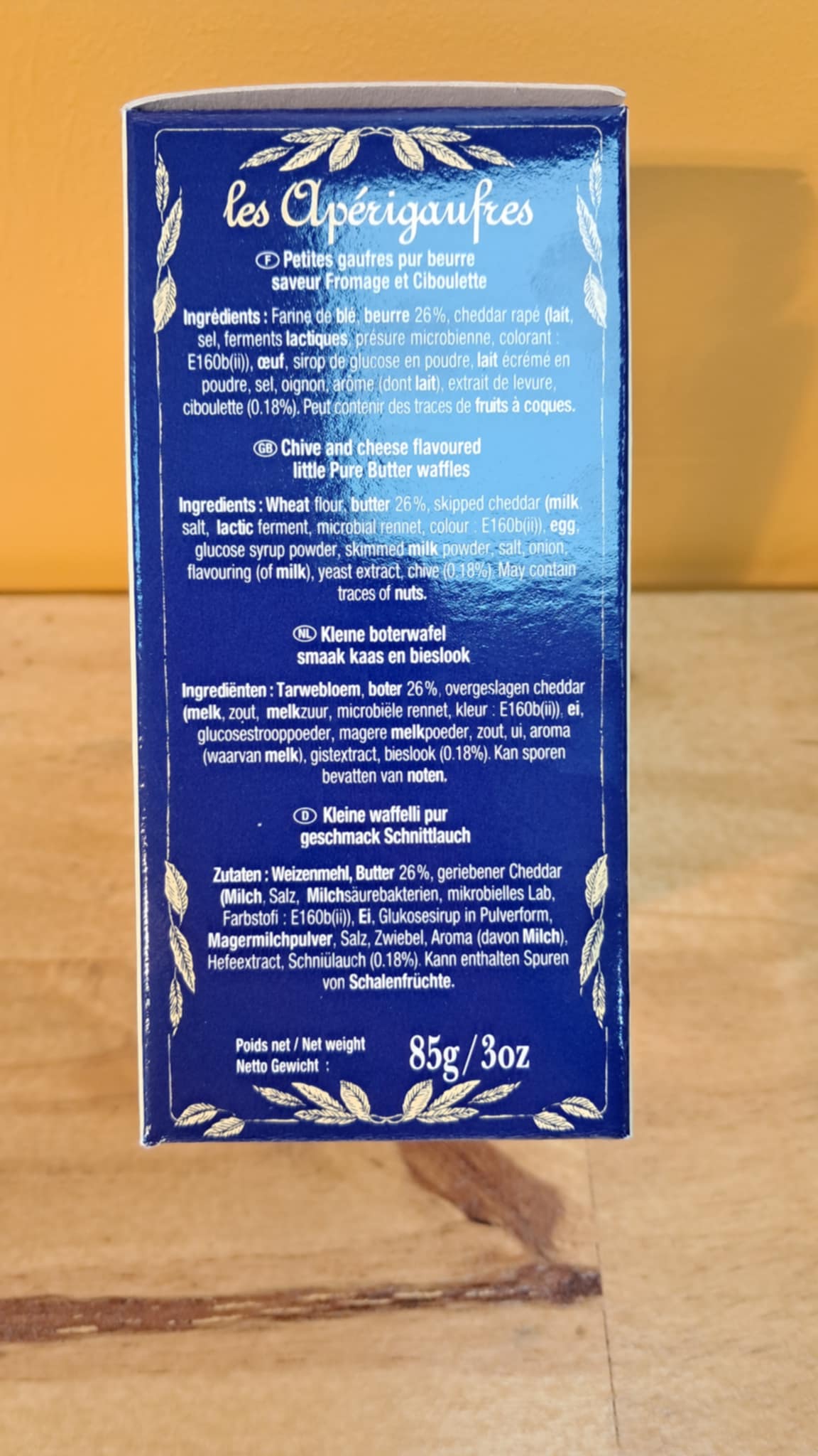 Halles du Nord. Apérigaufres saveur Fromage/ ciboulette 85g La Dunkerquoise 