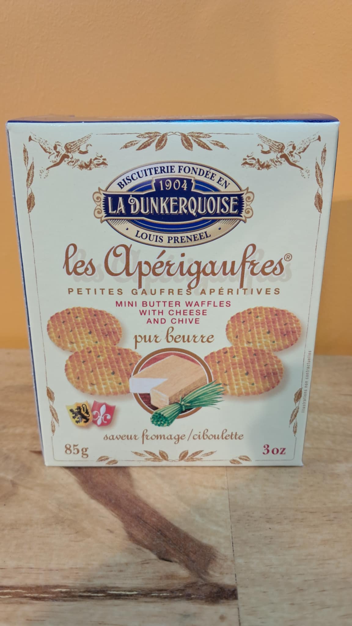 Halles du Nord Apérigaufres saveur Fromage/ ciboulette 85g La Dunkerquoise 