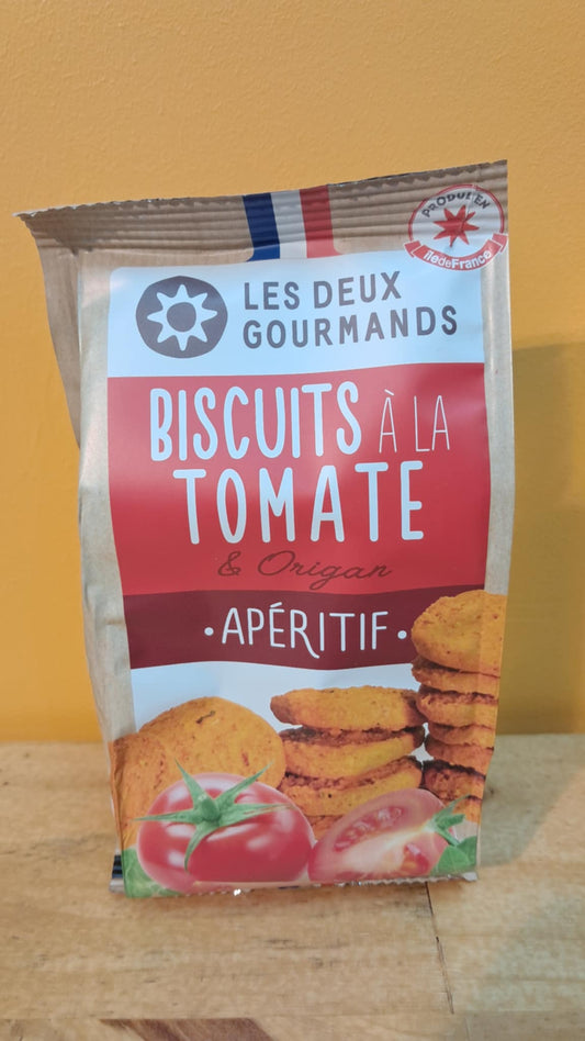 Halles du Nord. Biscuits Salés Tomate & Origan – Artisanaux – Les Deux Gourmands – Sachet 150 g