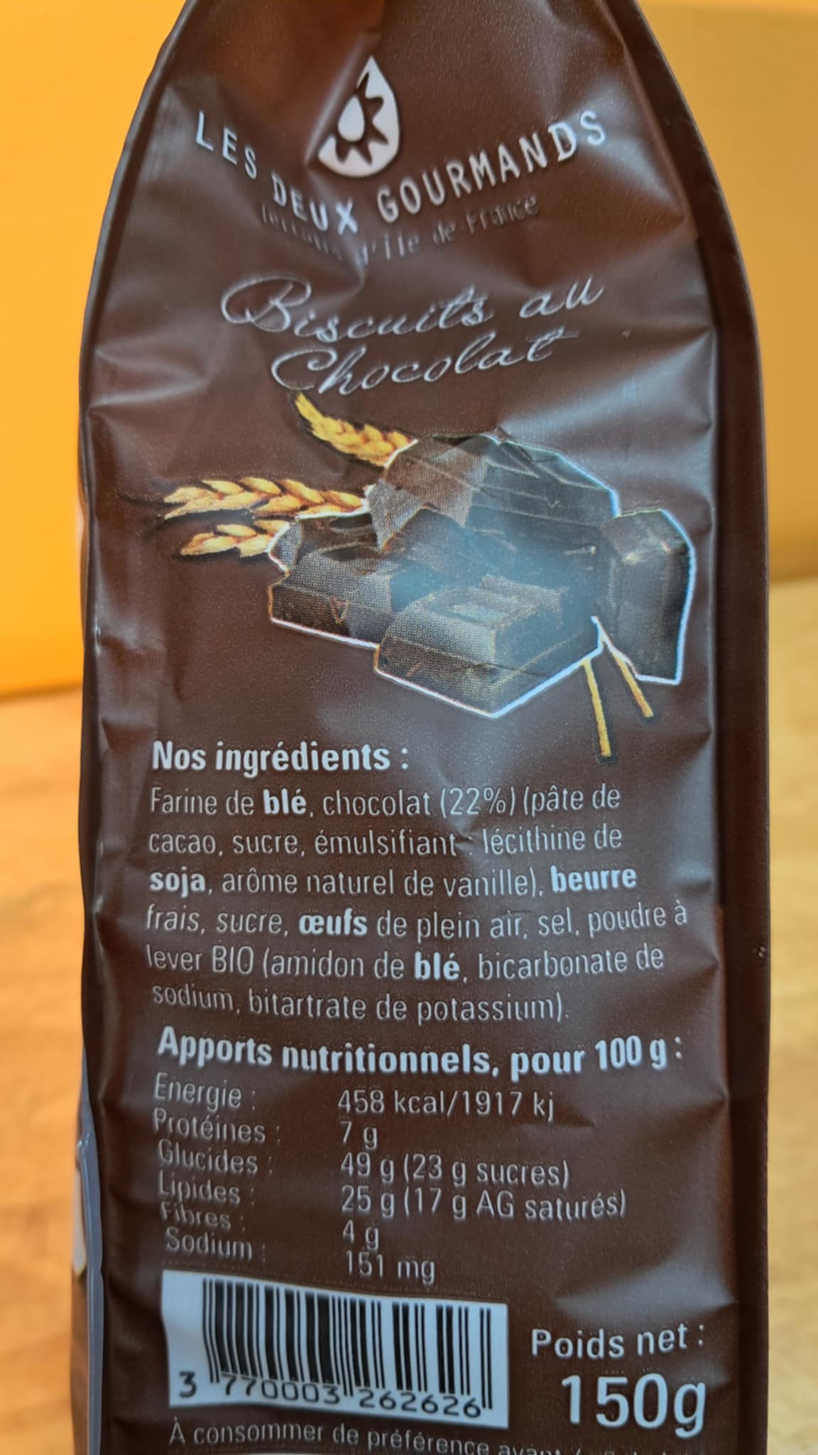 Halles du Nord  Biscuits Tout Chocolat – Maison – Les Deux Gourmands – Sachet 150 g