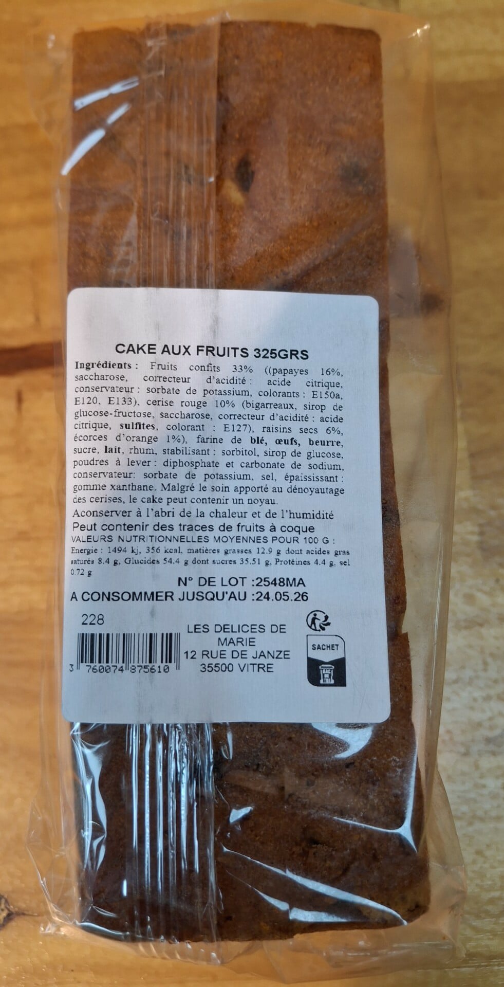 Halles du Nord Cake aux fruits