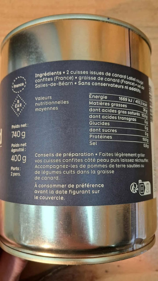 Halles du Nord Confit de Canard 2 cuisses.
