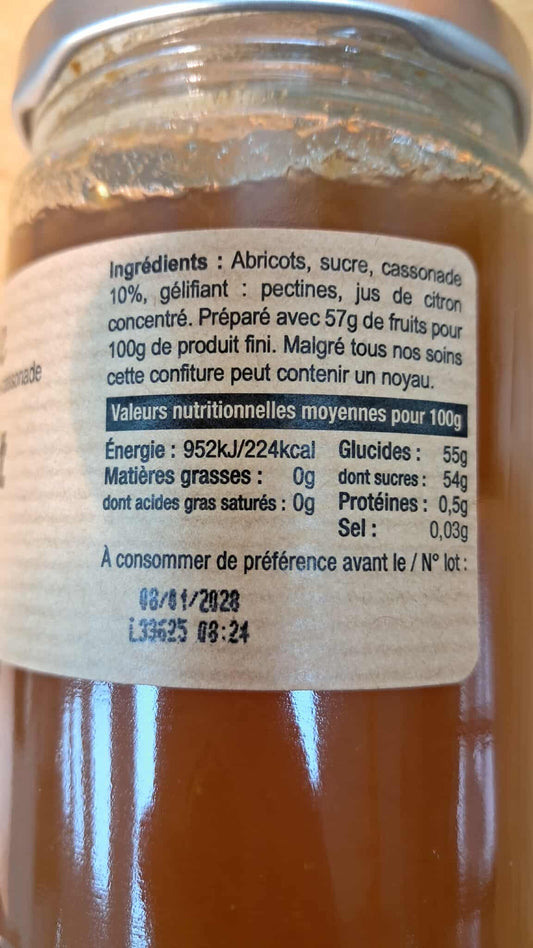 Halles du Nord. Confiture extra Abricot et sa touche de cassonnade