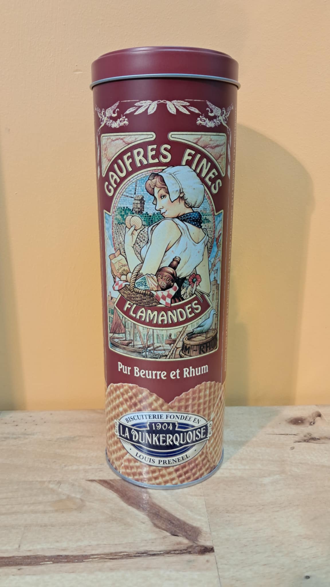 Halles du Nord Gaufres Fines Flamandes Tubo en  Fer - 400g La Dunkerquoise