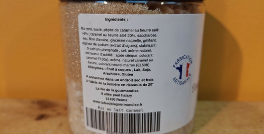 Halles du Nord. Préparation pour riz au lait Caramel au beurre salé