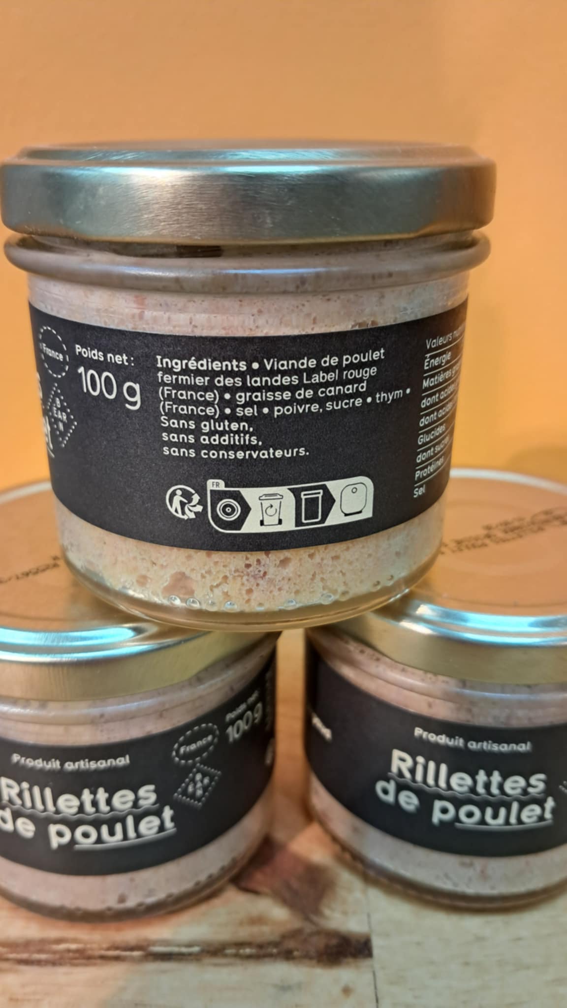 Halles du Nord. Rillettes de poulet 100g