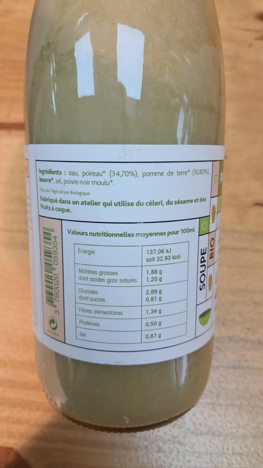 Halles du Nord Soupe de poireaux Le potager de Babette 