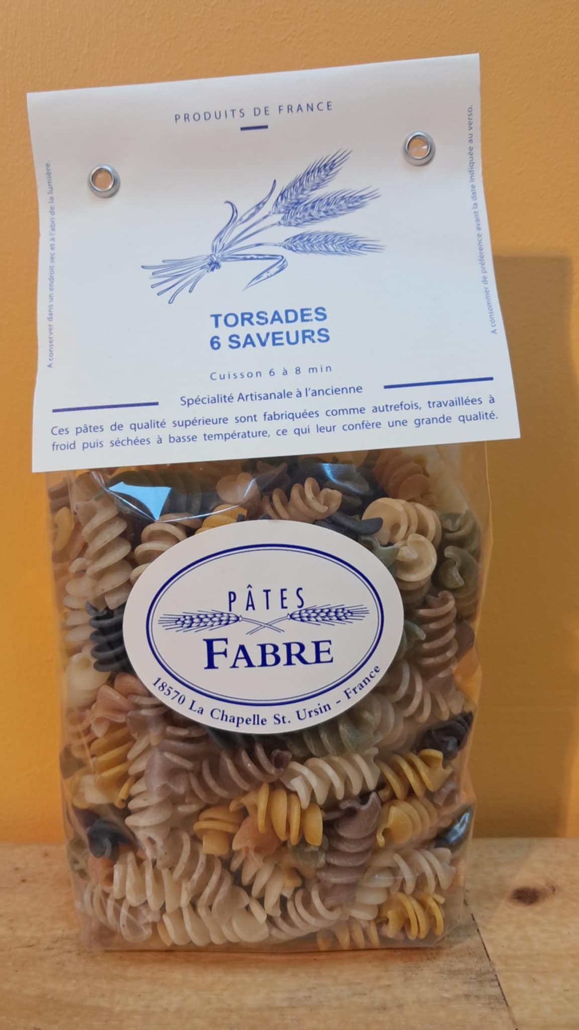 Halles du Nord. Torsades 6 saveurs. Pates Fabre