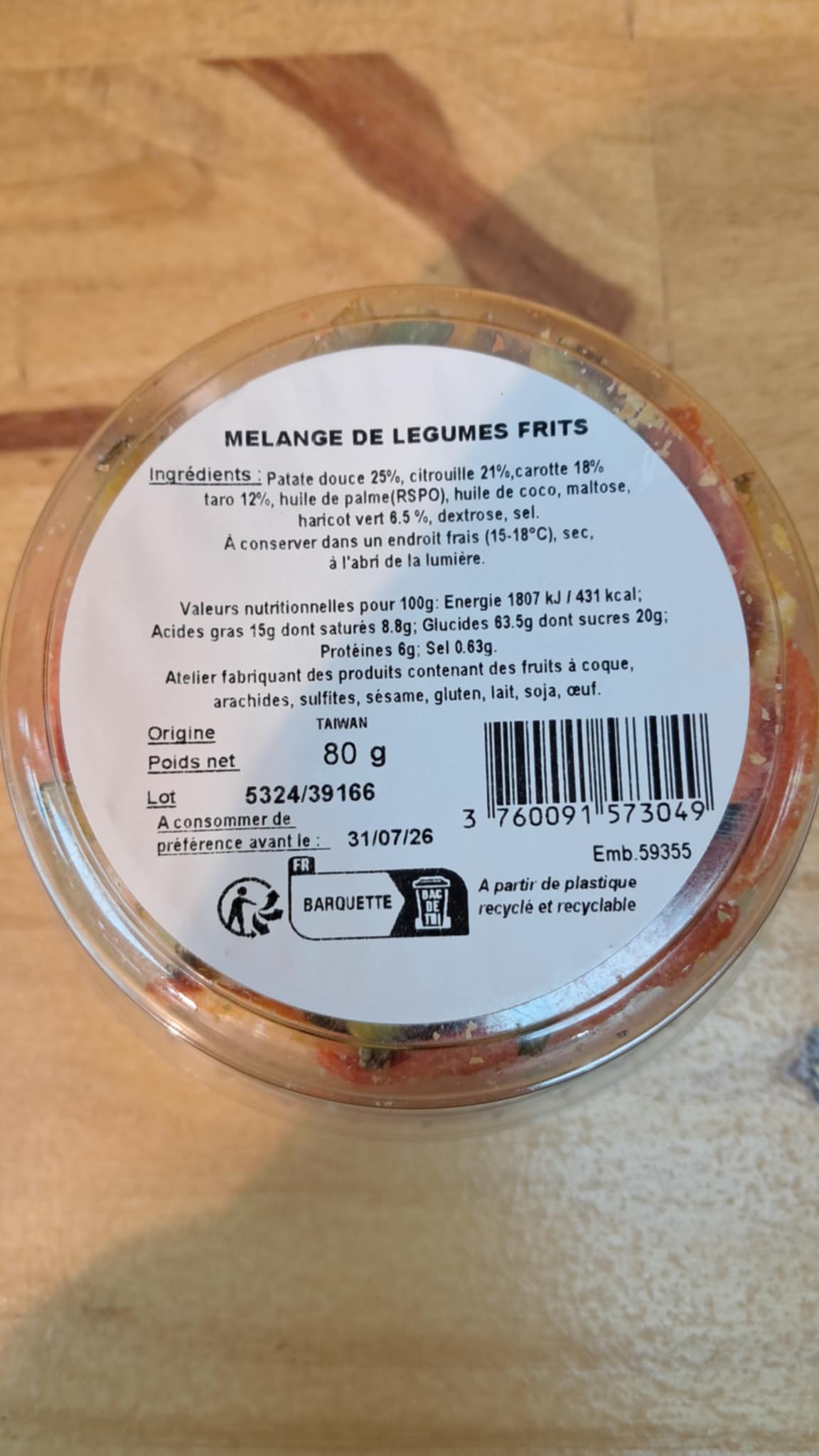 Mélange de Légumes Frits 80g